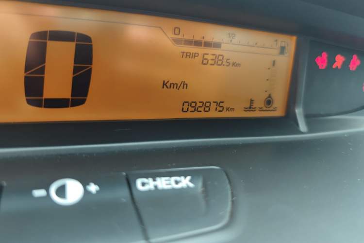 Used Citroen C-Quatre 2014 VTS Version 1.6L Manual - Premium Model Odometer Close Up