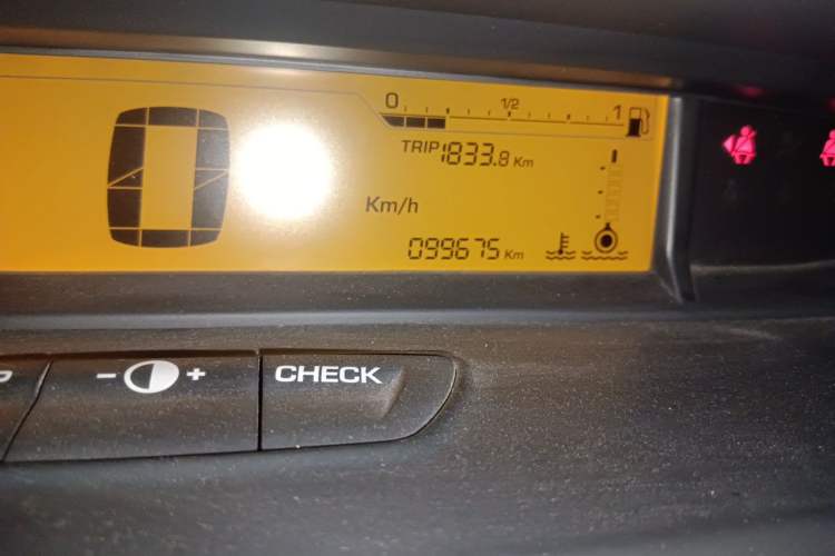 Used Citroen C-Quatre 2016 Classic Sedan 1.6L Automatic Prestige Model Odometer Close Up