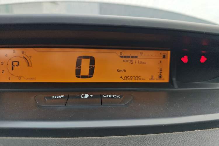 Used Citroen C-Quatre 2016 Classic Sedan 1.6L Automatic Prestige Model Odometer Close Up