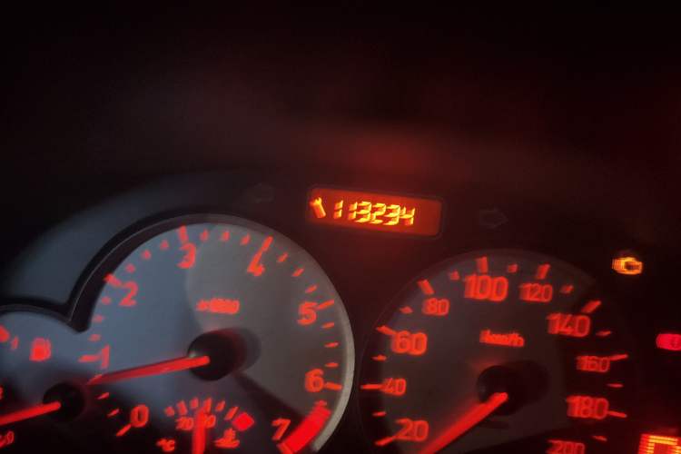 Used Citroen C2 2012 1.6L Automatic Sport Model Odometer Close Up