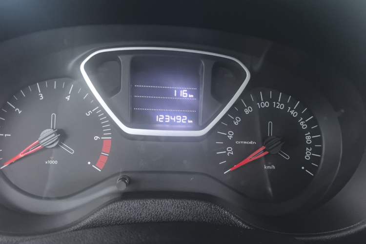 Used Citroen Elysee 2017 1.6L Manual Comfort Model Odometer Close Up