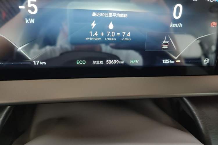 Used Denza D9 2022 DM-i 1040 Prestige Model Odometer Close Up