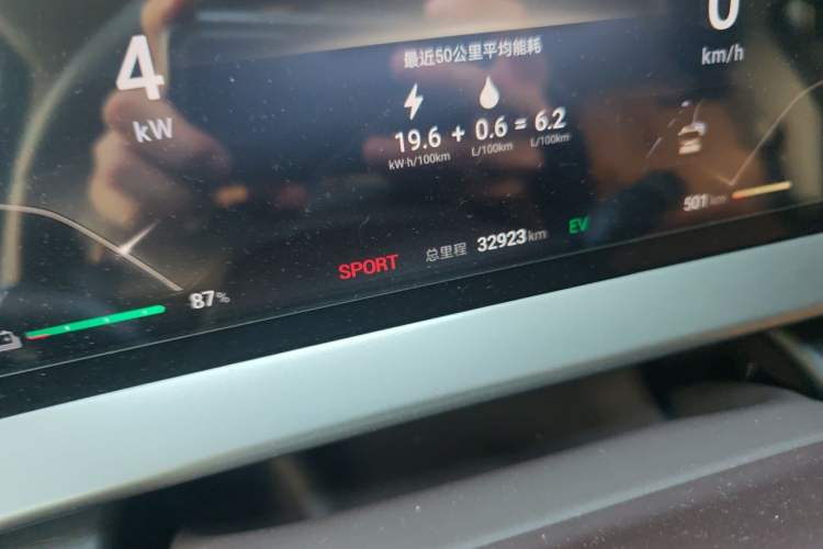 Used Denza D9 2024 DM-i 980 Four-Wheel Drive Prestige Model Odometer Close Up