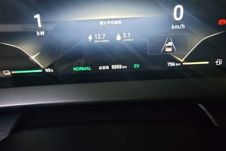 Used Denza D9 2024 DM-i 1050 Luxury Model Odometer Close Up