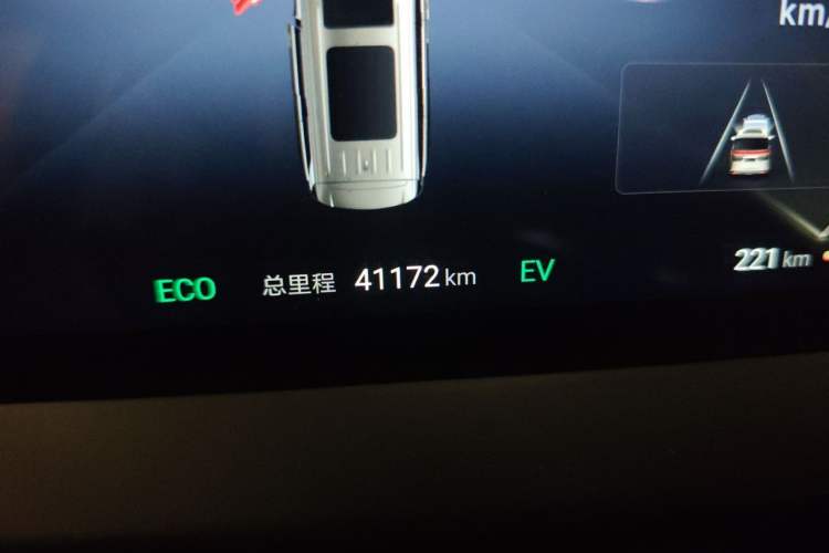 Used Denza D9 2024 DM-i 980 Four-Wheel Drive Prestige Model Odometer Close Up