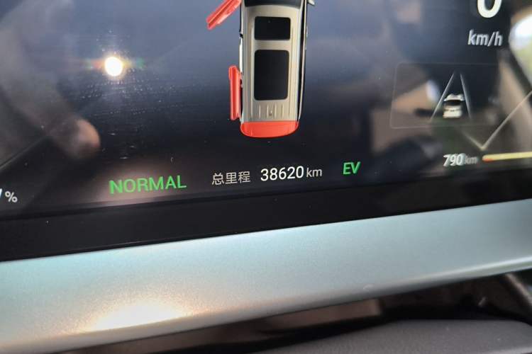 Used Denza D9 2024 DM-i 980 Four-Wheel Drive Prestige Model Odometer Close Up