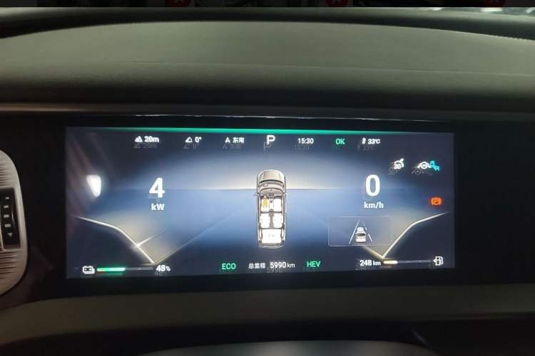 Used Denza D9 2024 DM-i 980 Four-Wheel Drive Prestige Model Odometer Close Up