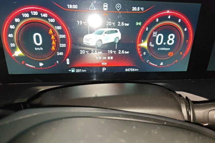 Used EXEED Lanyue 2021 390T Two-Wheel Drive StarRui Edition Odometer Close Up