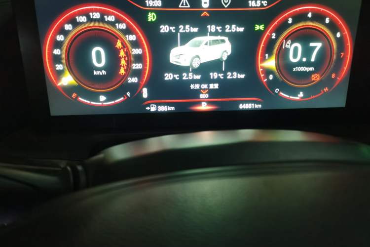 Used EXEED Lanyue 2021 390T Four-Wheel Drive Starry Edition Odometer Close Up