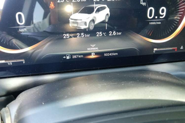 Used EXEED Lingyun 2021 290T Two-Wheel Drive Starry Edition Odometer Close Up