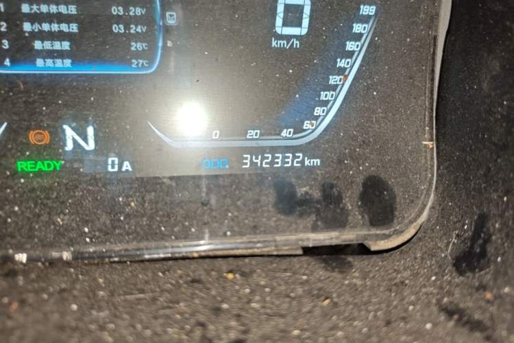 Used Farizon E5 2022 E5L Pure Electric Van with Guoxuan 39.9 kWh Odometer Close Up