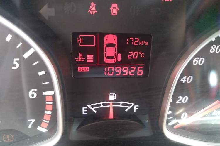 Used FAW Xiali N7 2013 1.3L Manual Comfort Model Odometer Close Up