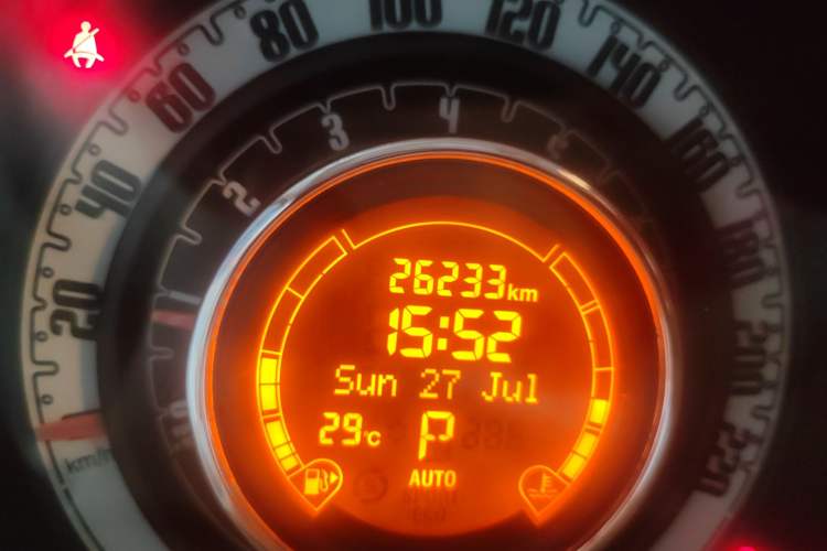 Used Fiat 500 2011 1.4L Deluxe Edition Odometer Close Up