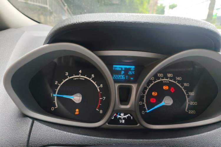 Used Ford EcoSport 2013 1.5L Automatic Prestige Model Odometer Close Up