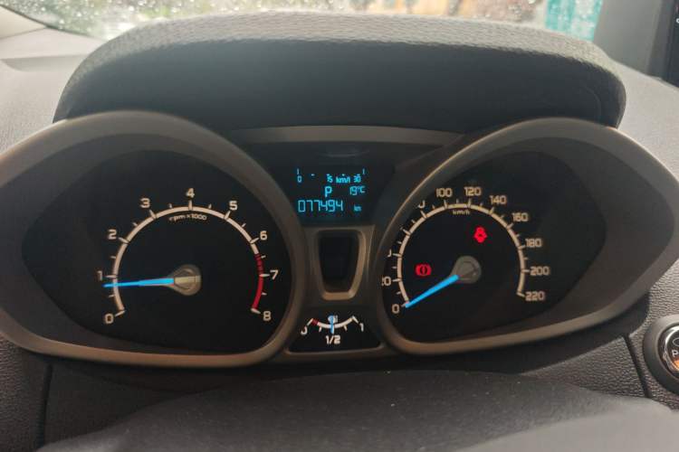 Used Ford EcoSport 2013 1.5L Automatic Prestige Model Odometer Close Up