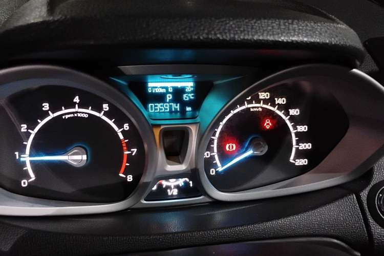 Used Ford EcoSport 2013 1.5L Automatic Prestige Model Odometer Close Up
