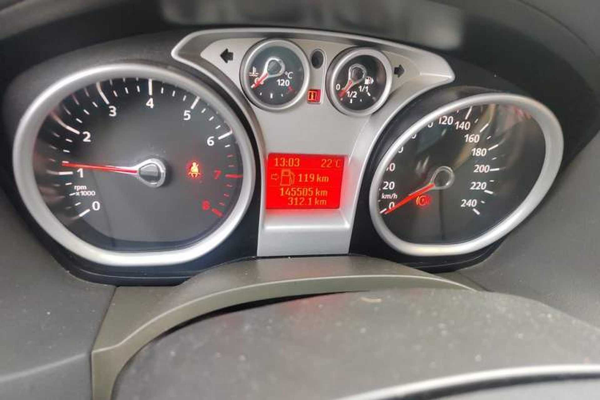 Used Ford Focus 2011 Sedan 1.8L Manual Comfort Model Odometer Close Up