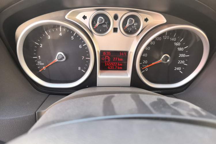 Used Ford Focus 2011 Sedan 1.8L Manual Comfort Model Odometer Close Up