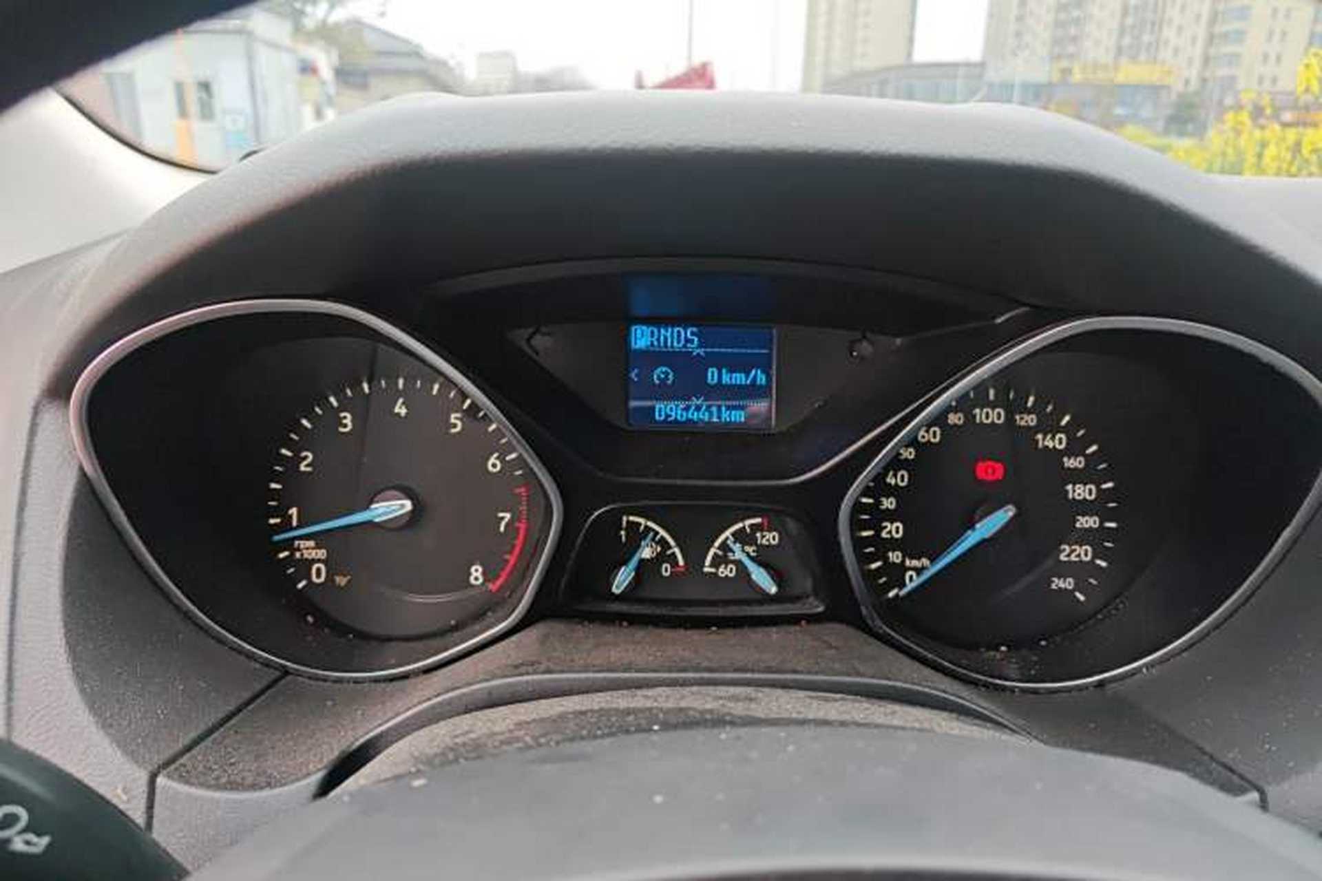 Used Ford Focus 2015 Sedan 1.6L Automatic Trend Model Odometer Close Up