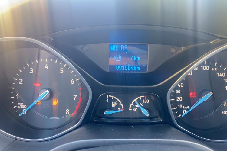 Used Ford Focus 2015 Sedan 1.6L Automatic Trend Model Odometer Close Up