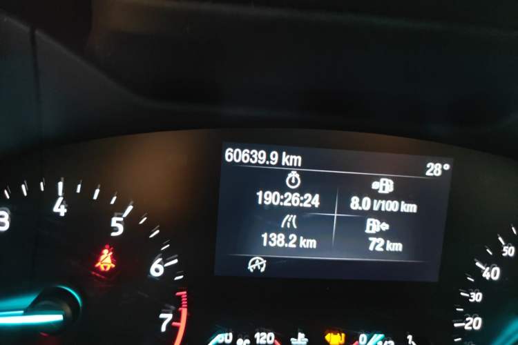 Used Ford Focus 2020 Sedan EcoBoost 180 Automatic ST Line Odometer Close Up