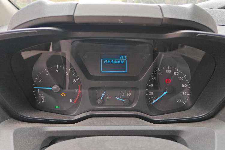 Used Ford Transit 2020 2.0T Gasoline Multi-Function Commercial Vehicle Mid-Drive Low-Roof Design with Dual Rear Doors Meeting China VI Emission Standards Instrument Cluster
