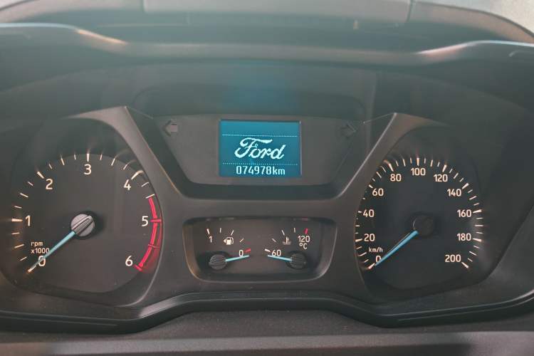 Used Ford Transit 2020 2.0T Diesel Multi-Function Commercial Vehicle Mid-Chassis Low-Roof Design with Dual Rear Doors Meeting China VI Emission Standards Odometer Close Up