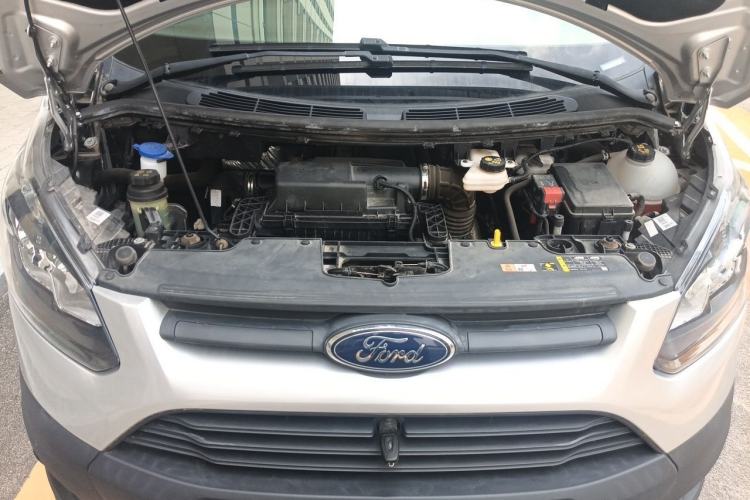 Used Ford Transit 2020 2.0T Gasoline Automatic Multi-Function Commercial Vehicle Mid-axle Low-roof Design with Dual Rear Doors Meeting China VI Emission Standards Engine Bay