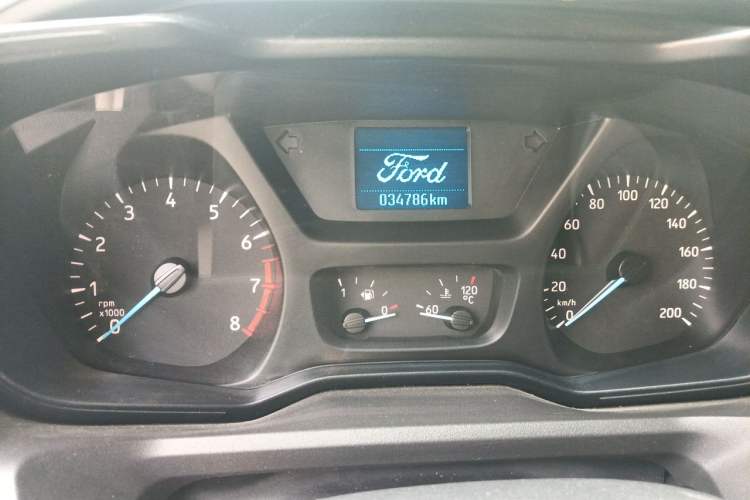 Used Ford Transit 2020 2.0T Gasoline Automatic Multi-Function Commercial Vehicle Mid-axle Low-roof Design with Dual Rear Doors Meeting China VI Emission Standards Odometer Close Up