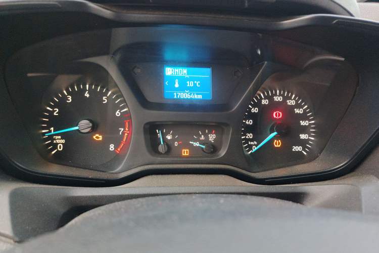 Used Ford Transit 2020 2.0T Gasoline Automatic Multi-Function Commercial Vehicle Mid-axle Low-roof Design with Dual Rear Doors Meeting China VI Emission Standards Instrument Cluster