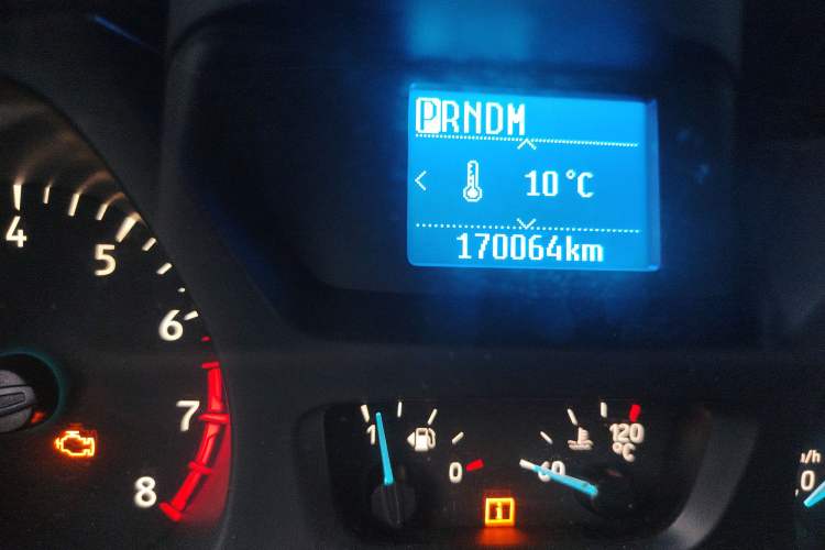 Used Ford Transit 2020 2.0T Gasoline Automatic Multi-Function Commercial Vehicle Mid-axle Low-roof Design with Dual Rear Doors Meeting China VI Emission Standards Odometer Close Up