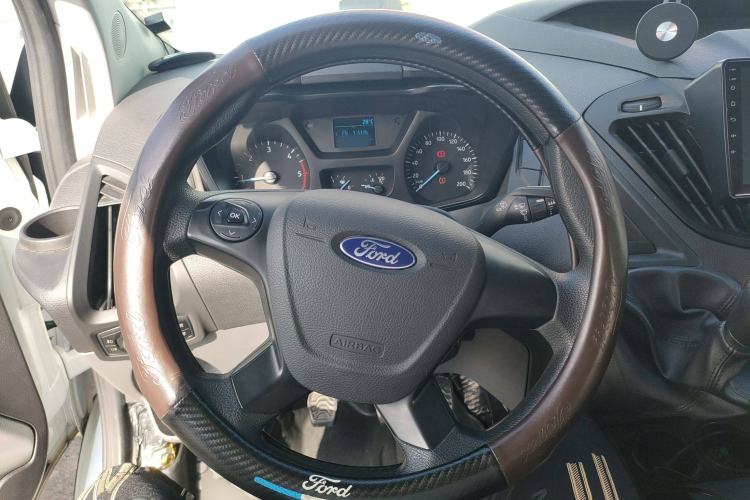 Used Ford Transit 2020 2.0T Diesel Multi-Function Commercial Vehicle Mid-Chassis Low-Roof Design with Dual Rear Doors Meeting China VI Emission Standards Steering Wheel