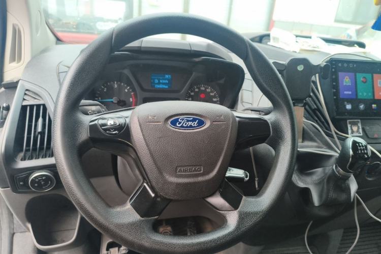 Used Ford Transit 2020 2.0T Diesel Multi-Function Commercial Vehicle Mid-Chassis Low-Roof Design with Dual Rear Doors Meeting China VI Emission Standards Steering Wheel