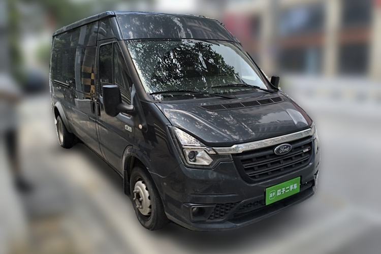 Used Ford Transit Custom 2021 2.2T Automatic Logistics Vehicle Pro 5.9-meter Long Wheelbase Rear Dual Tires 7-Seater Mid-Roof China VI Standard Front Right 45 Deg