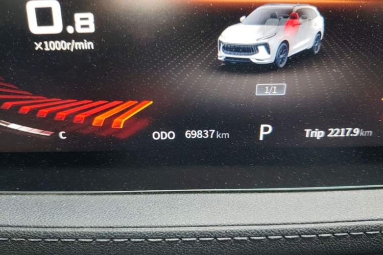 Used FORTHING T5 EVO 2021 1.5TD DCT Starry Edition Odometer Close Up