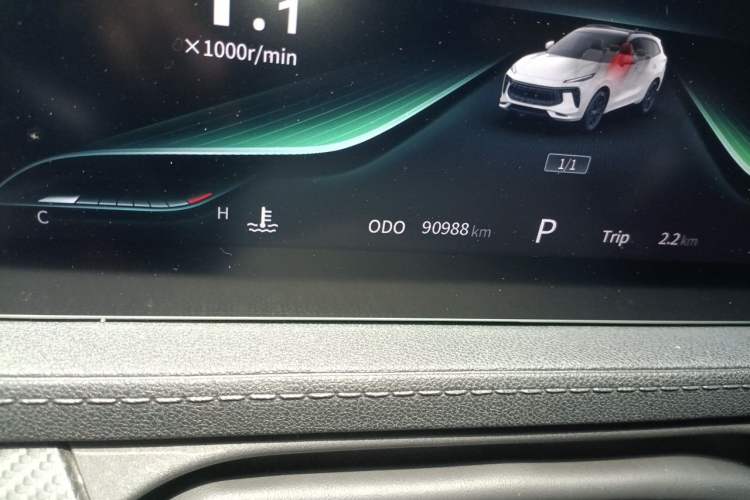Used FORTHING T5 EVO 2021 1.5TD DCT Starry Edition Odometer Close Up