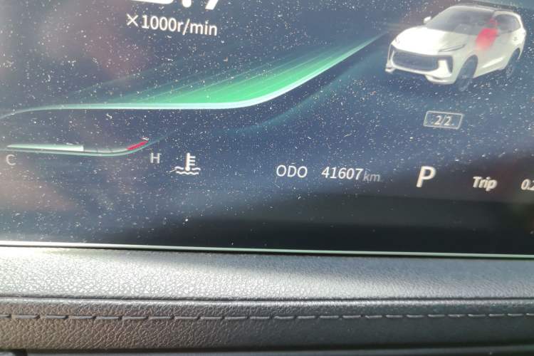 Used FORTHING T5 EVO 2021 1.5TD DCT Starry Edition Odometer Close Up