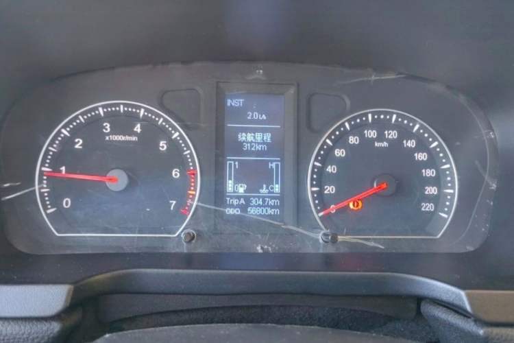 Used Foton Conqueror 3 2020 2.4L Challenger 3 Two-Wheel Drive Enjoyment Version High Cargo Bed Standard Wheelbase 4K22D4M Odometer Close Up