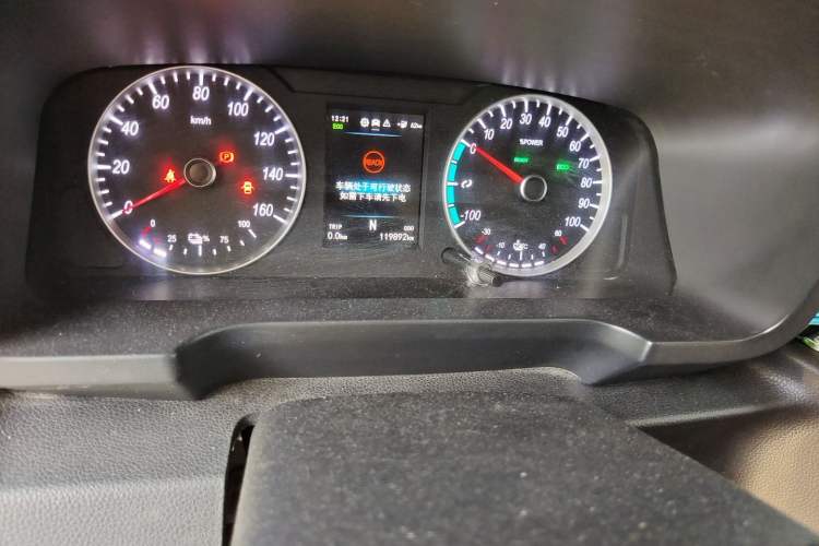 Used Foton Intelligent Blue Elf E5 2023 Pure Electric Van Flat Roof 2 Seats CATL 38.64 kWh Odometer Close Up