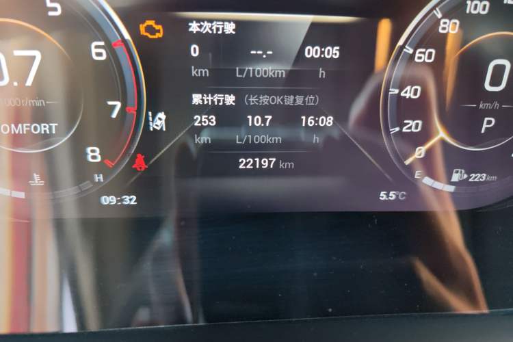 Used GAC Trumpchi GS4 PLUS 2022 270T Automatic Galaxy Edition Odometer Close Up