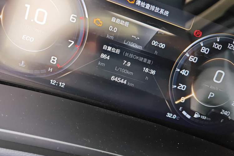 Used GAC Trumpchi M8 2021 Master Series 390T Prestige Edition Odometer Close Up