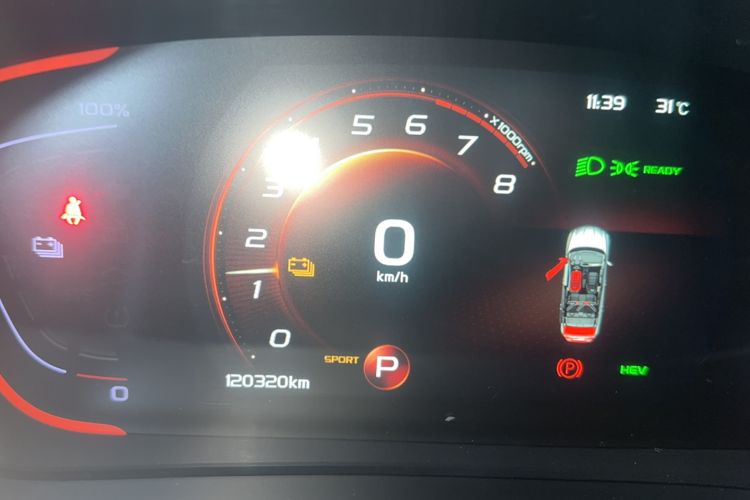 Used Geely Auto Coolray New Energy 2019 260T DCT Knight Odometer Close Up