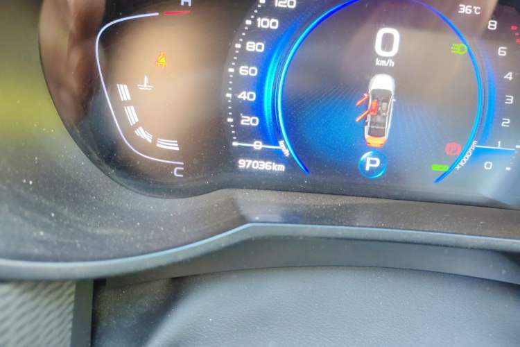Used Geely Auto Emgrand GL 2020 1.4T CVT Luxury Model Odometer Close Up
