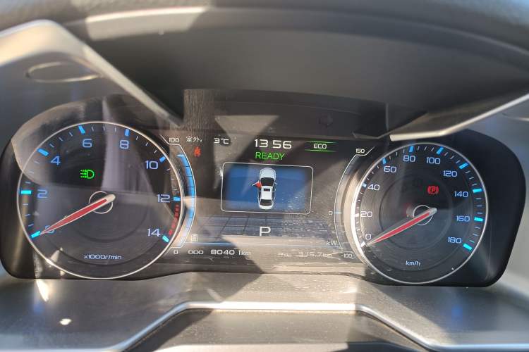 Used Geely Auto Emgrand New Energy 2016 EV Deluxe Model Odometer Close Up