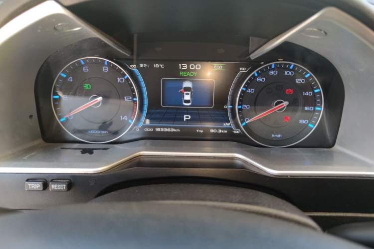 Used Geely Auto Emgrand New Energy 2016 EV Elite Model Odometer Close Up