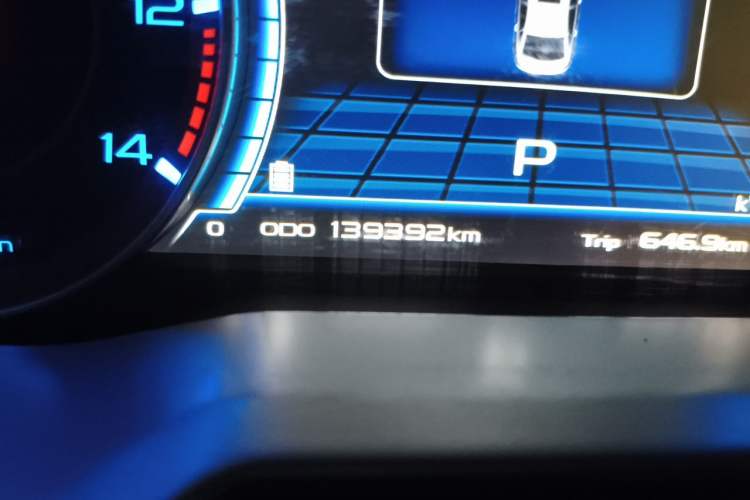 Used Geely Auto Emgrand New Energy 2016 EV Elite Model Odometer Close Up