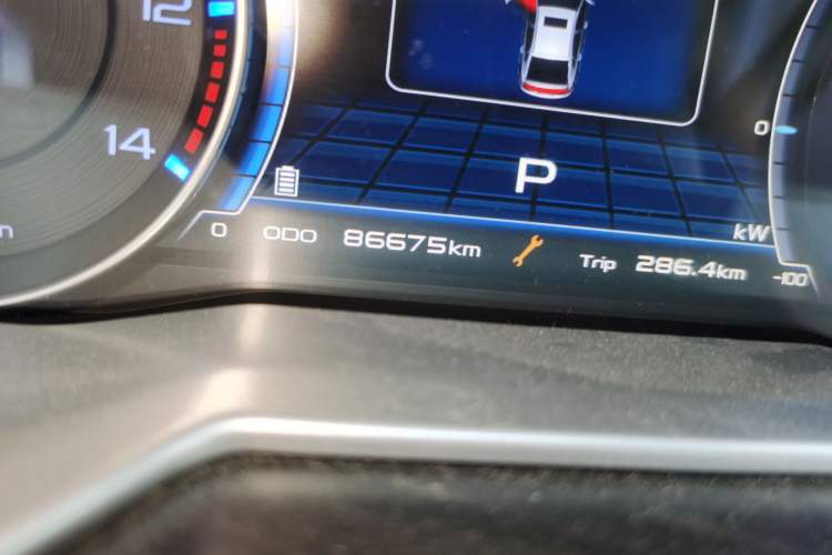 Used Geely Auto Emgrand New Energy 2017 EV300 Elite Model Odometer Close Up