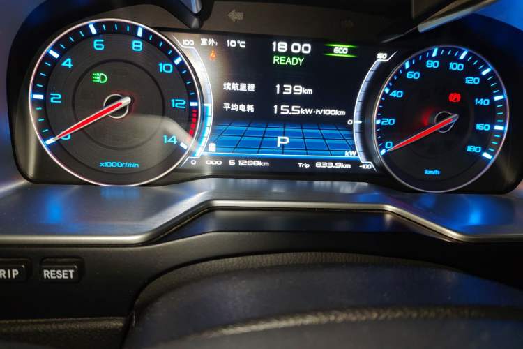 Used Geely Auto Emgrand New Energy 2017 EV300 Elite Model Odometer Close Up