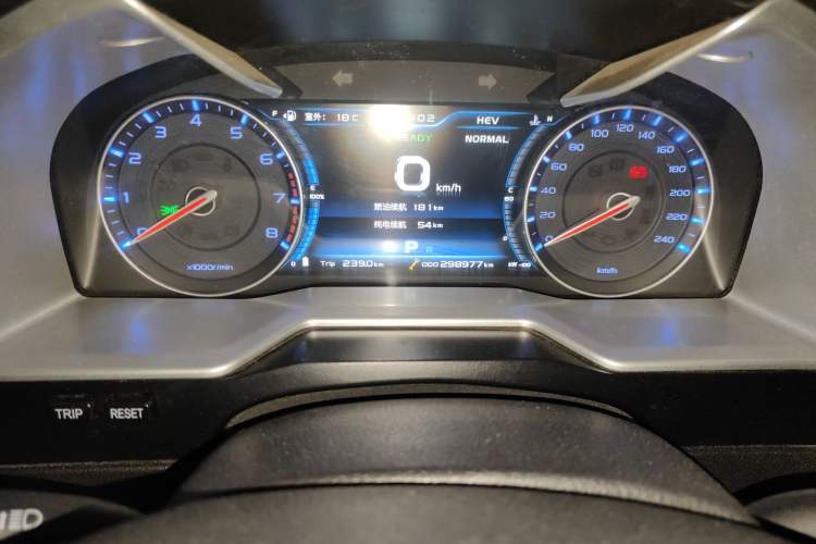 Used Geely Auto Emgrand New Energy 2017 1.5L PHEV Elite Model Odometer Close Up