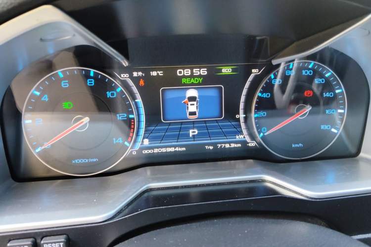 Used Geely Auto Emgrand New Energy 2017 EV300 Elite Model Odometer Close Up